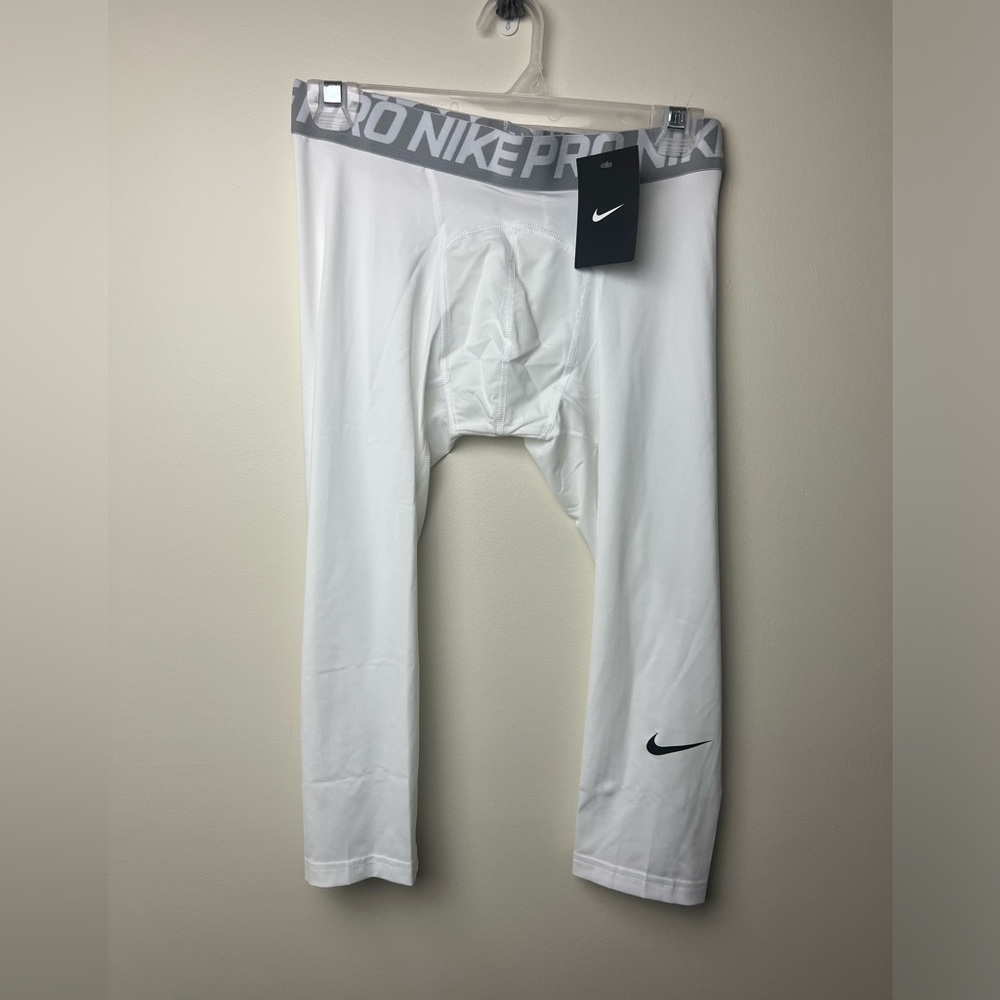 Nike Pro Men’s Dri-Fit White Pants Training Size Medium Style: 828642 NWT